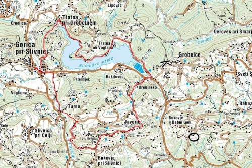 Zemljevid prehojene poti 18. pohoda po KS (Vir zemljevida: Geopedia)